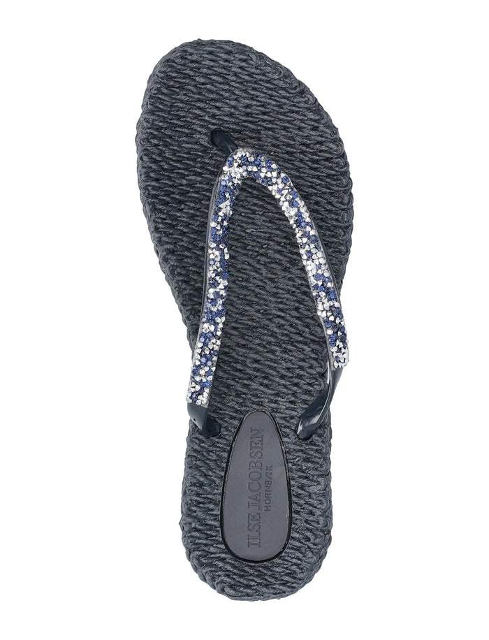 Flip Flop w. Rhinestone Dark Indigo