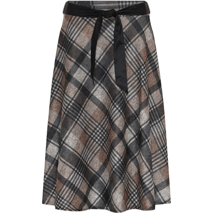 Check Wide Skirt