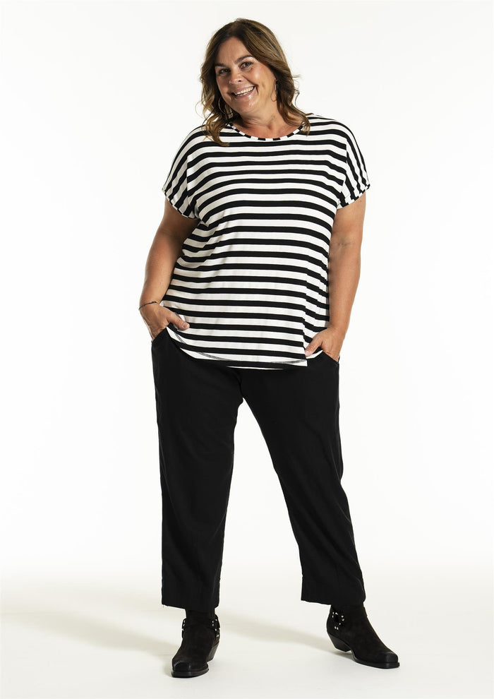 Gitte T-shirt Stripe Black