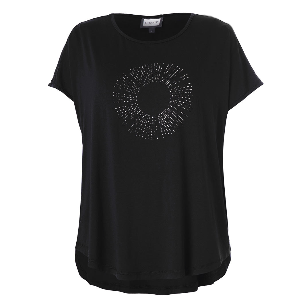 GGitte T-shirt with stones - Black