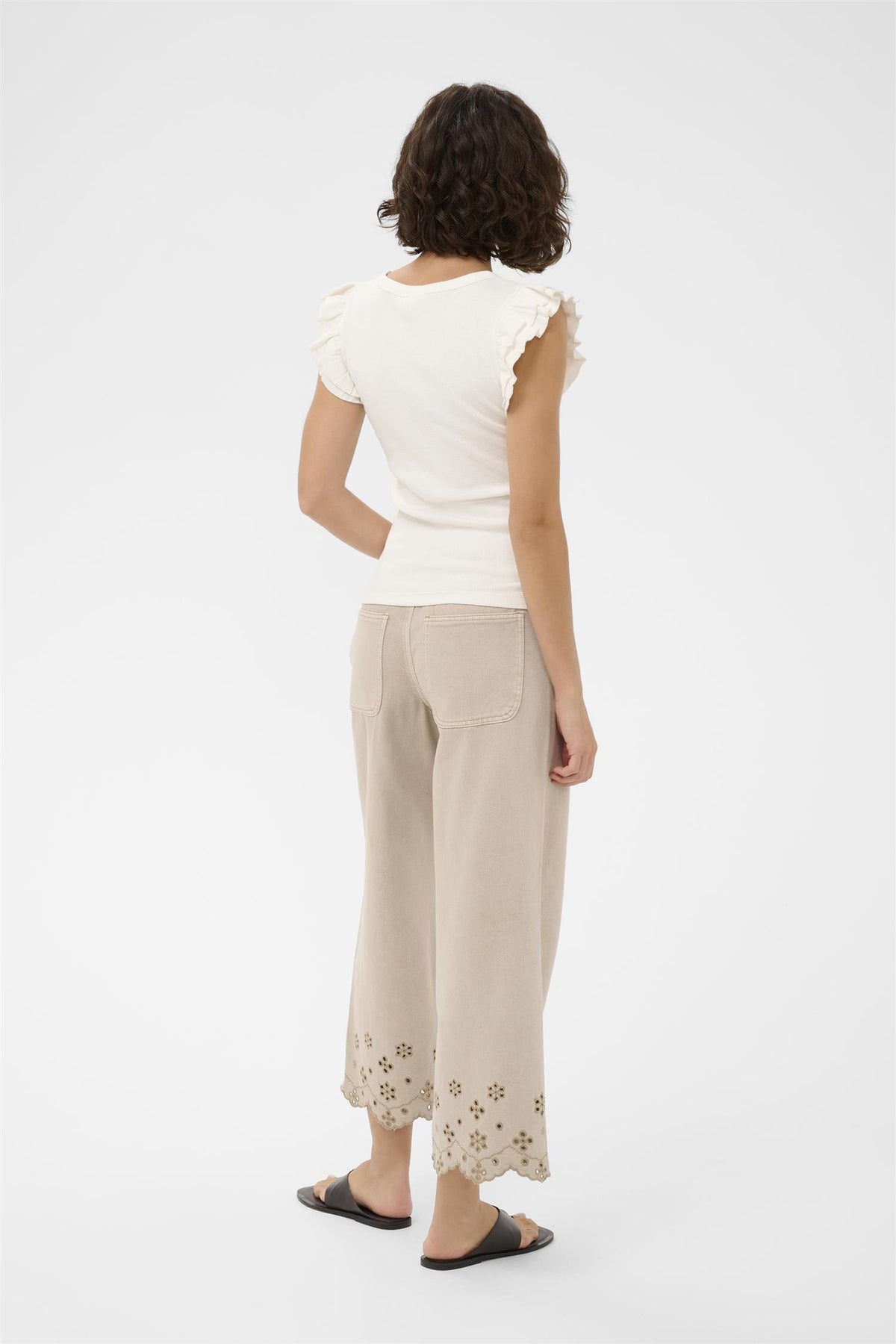 KAcarna Flounce Top Chalk