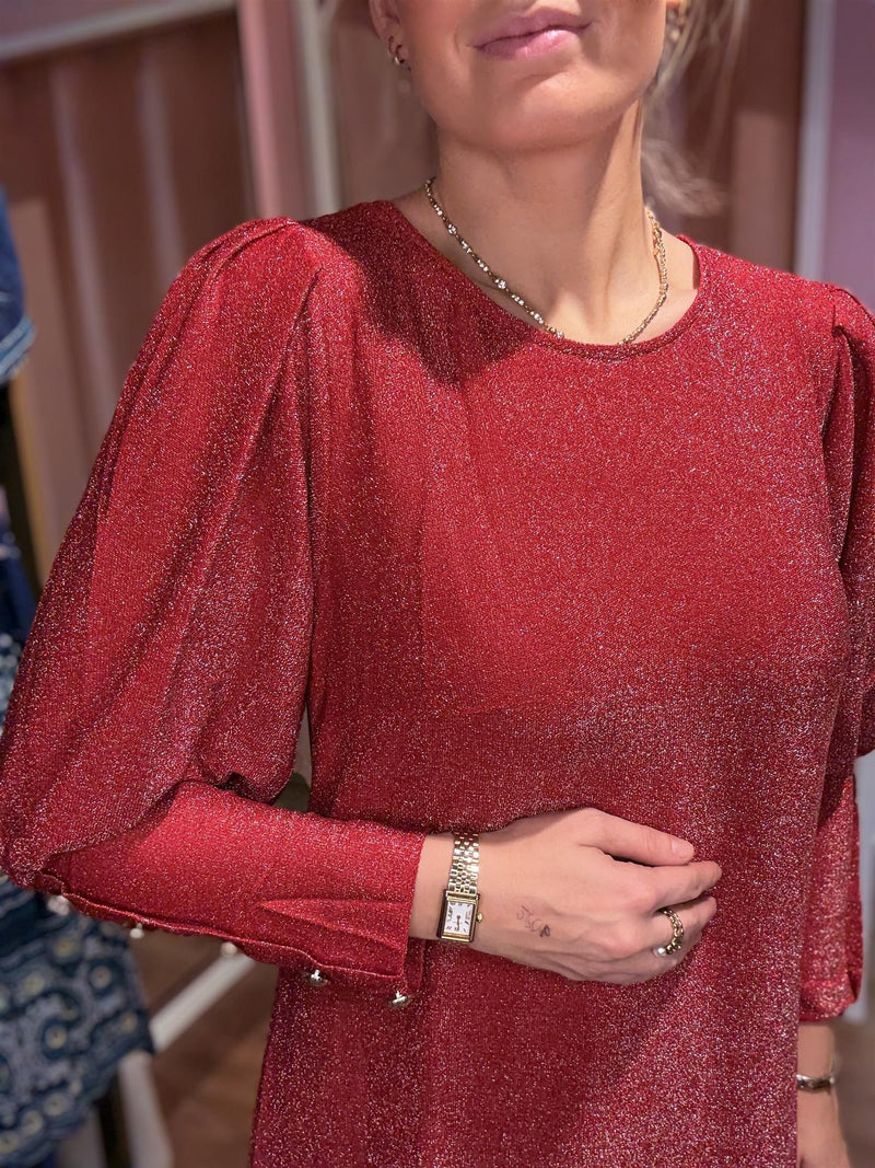 Kjole Tea Lux Rubin Red (Glitter)