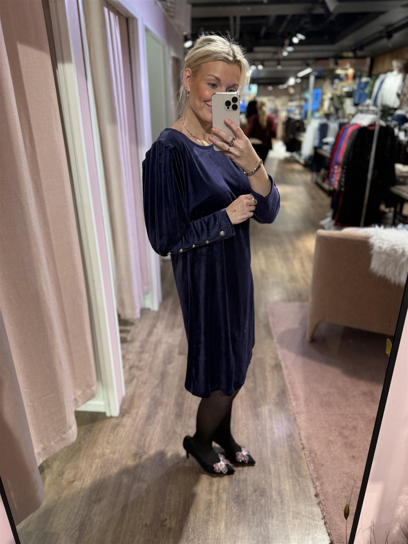 Kjole Tea Velour Navy