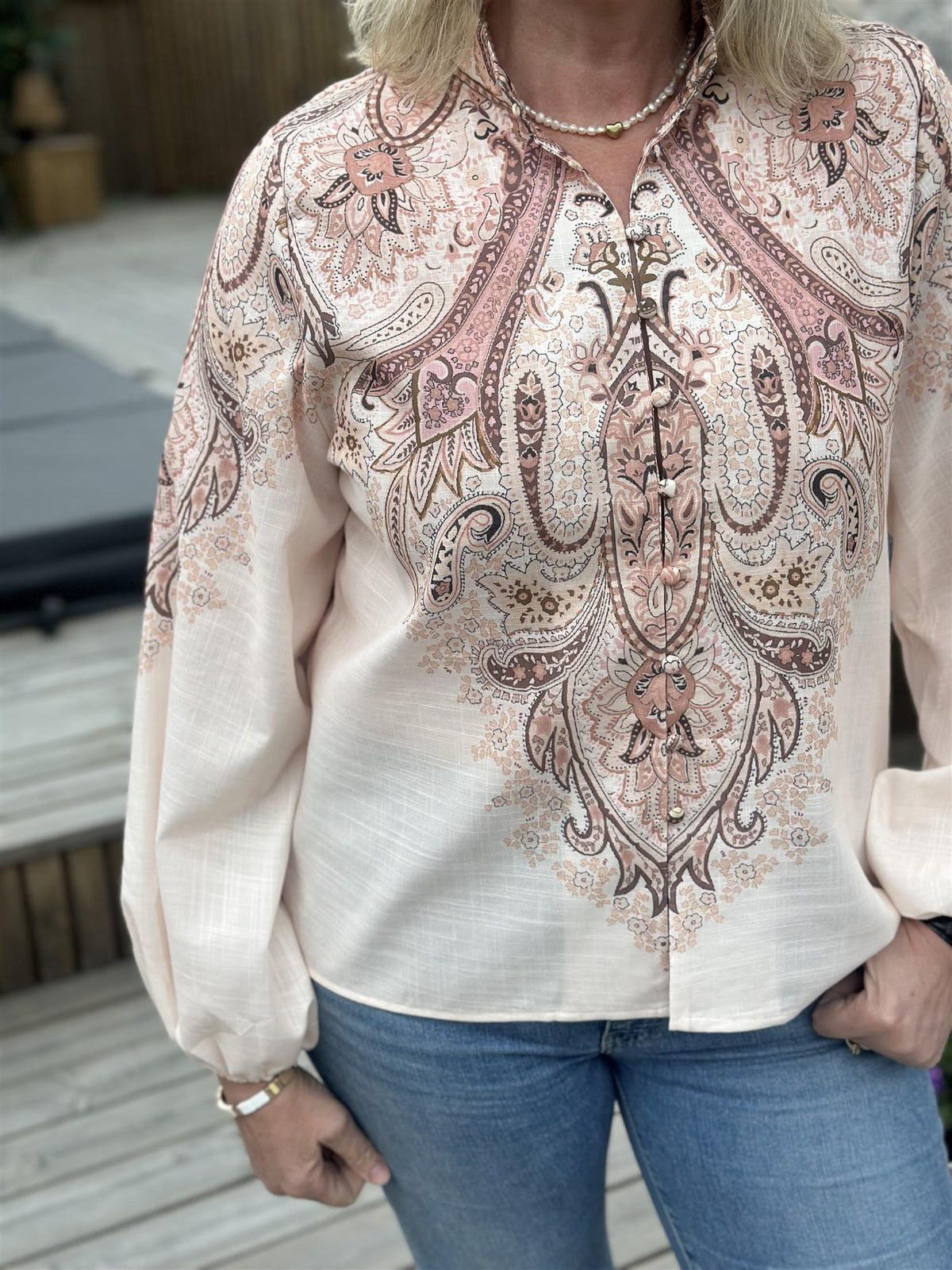 Bluse Paisley Rosa