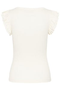 KAcarna Flounce Top Chalk