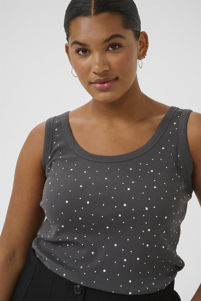KCcarina Rhinestone Top Black Oyster