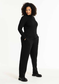 SAngla Rib Turtle neck blouse black