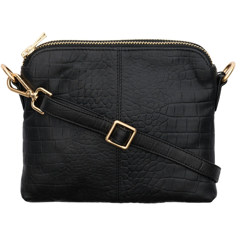 Clutch Skinn Croco Print Black