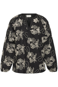 KCkimmie Blouse Black Chalk Embr