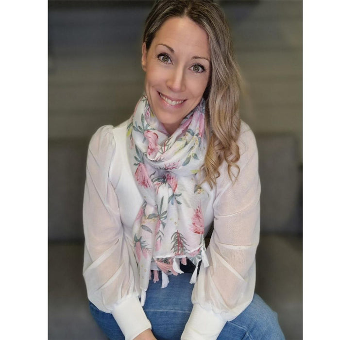 Skjerf Emilie Blomst Rosa