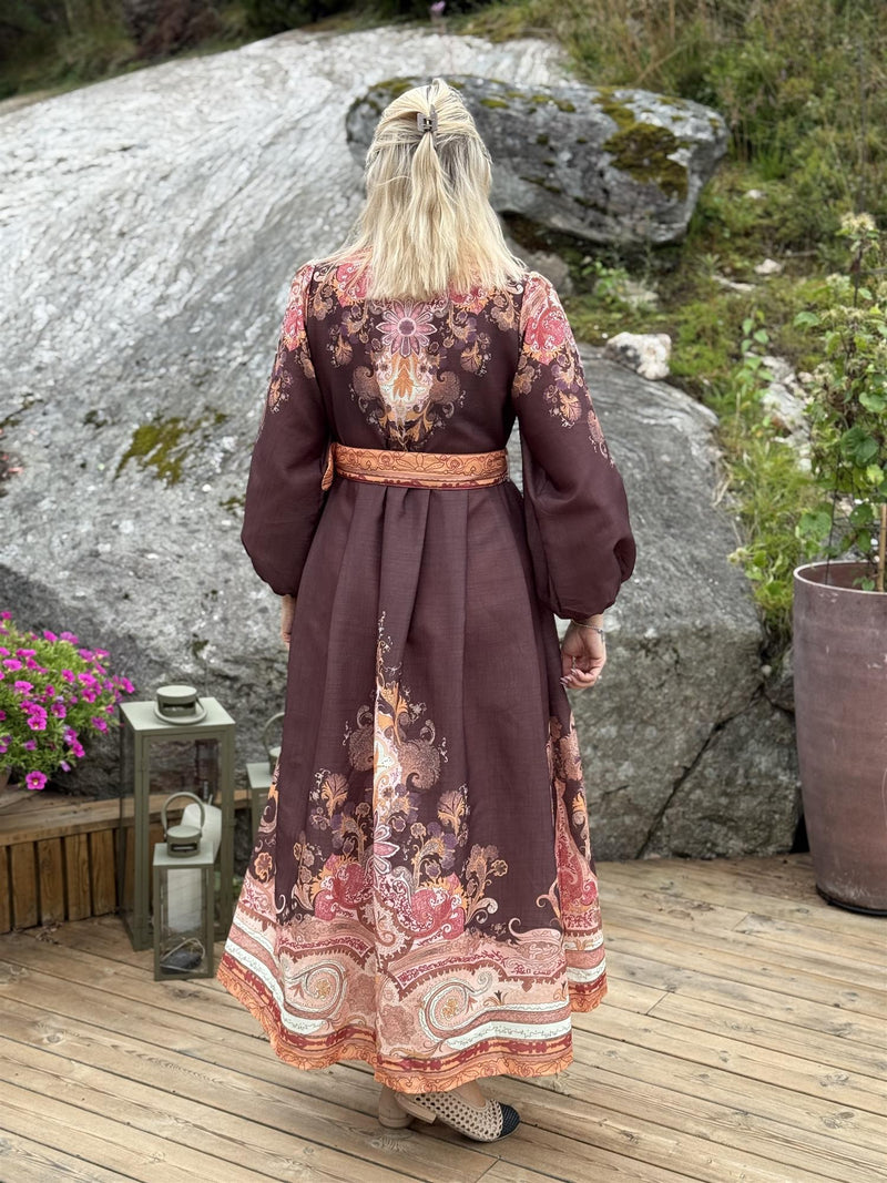 Kjole Lang Paisley Choco