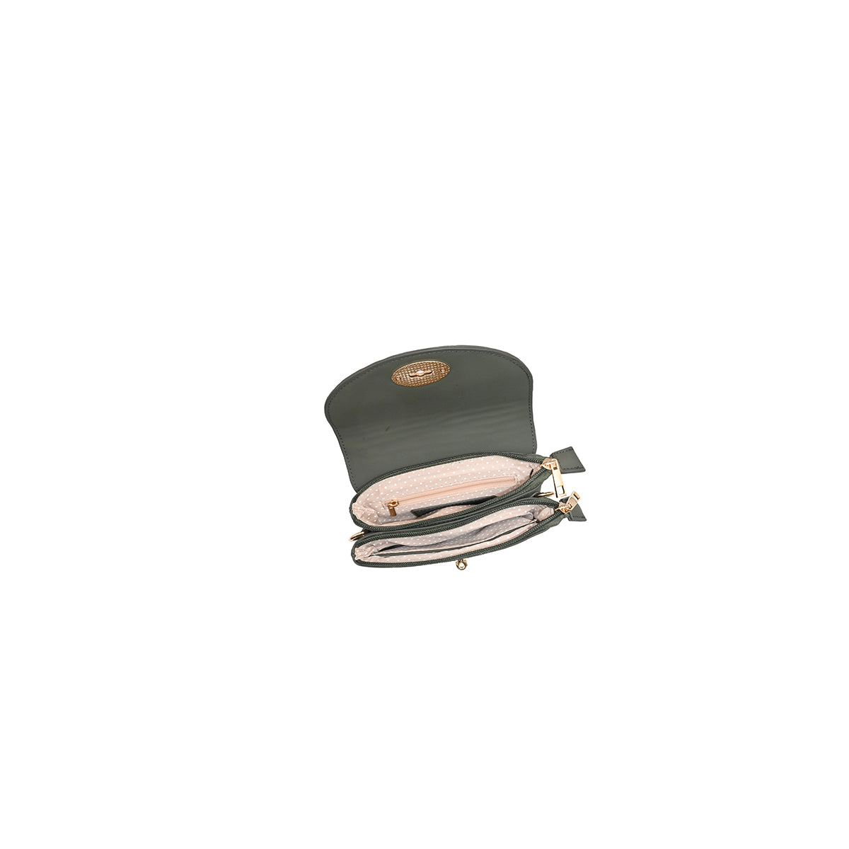 Danielle Clutch m/ mønster, Oliven