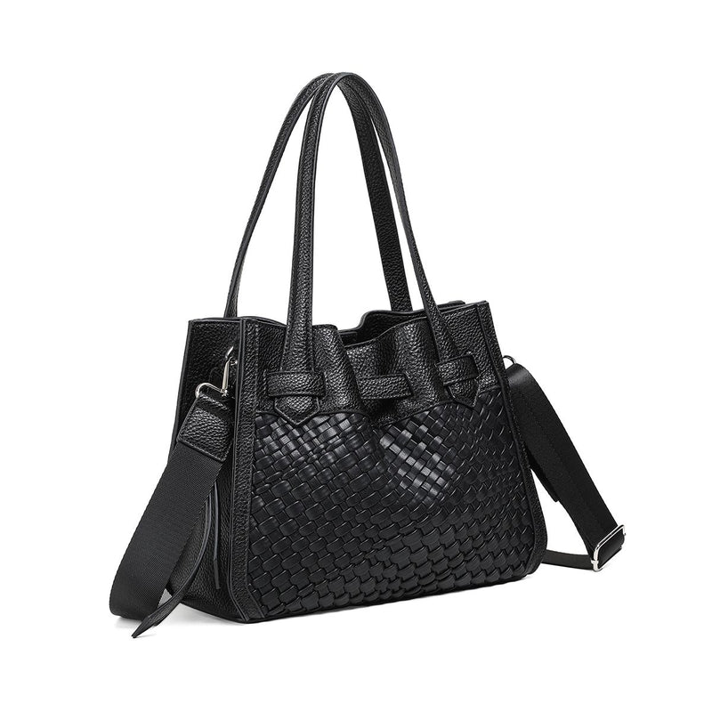 FELIN shopper med flettet front - svart