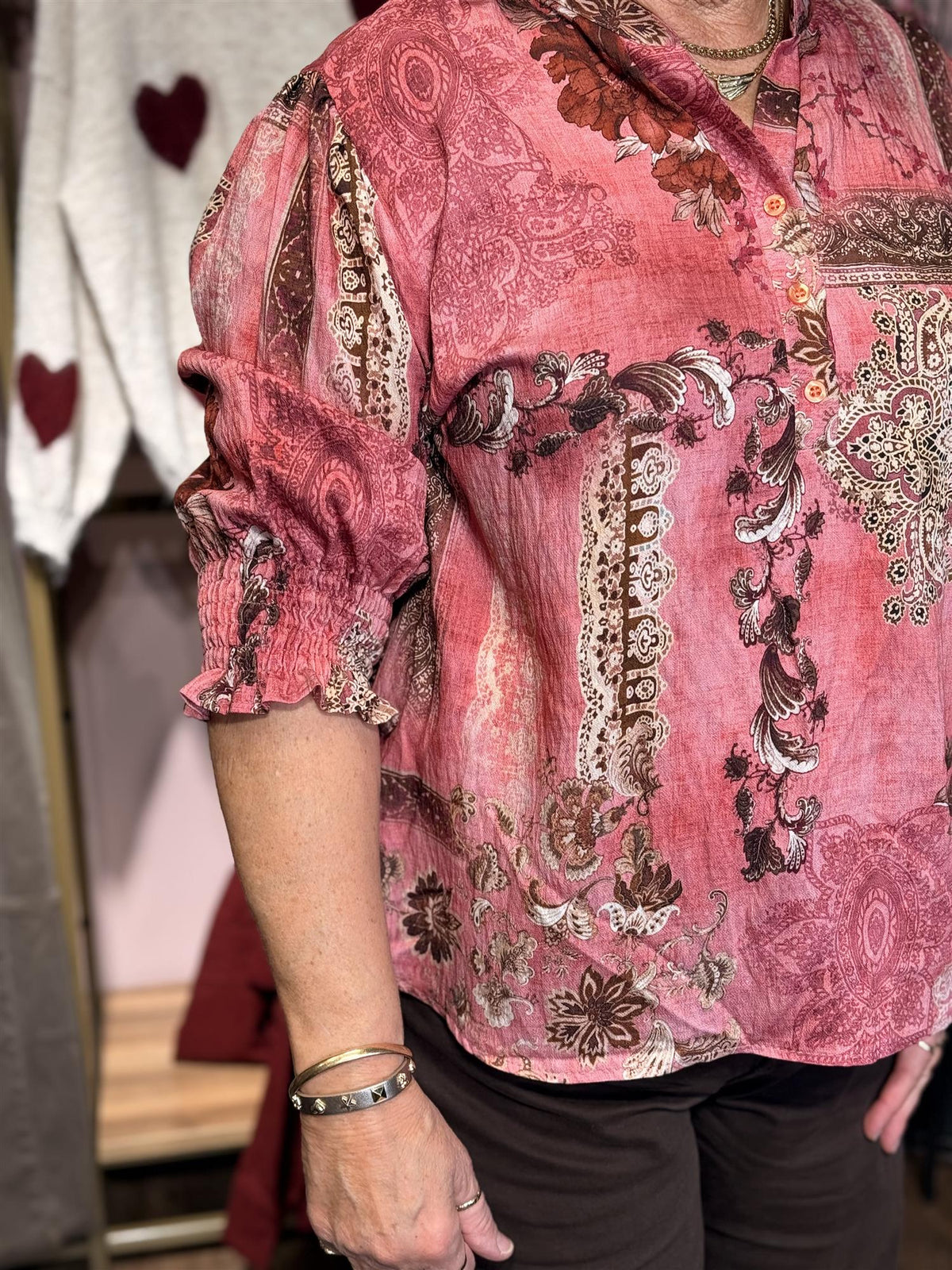 Bluse Bella Garden - Dusty Rose