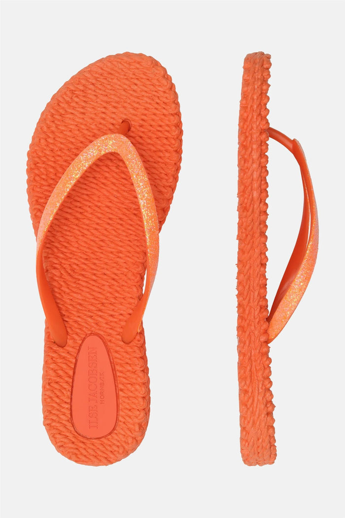 Cheerful Flip Flop w. Glitter Hot Orange