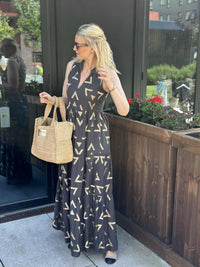 Kjole Celine Charcoal Gold