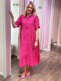 Bibba Lin/Bomull Kjole Polly Cerise