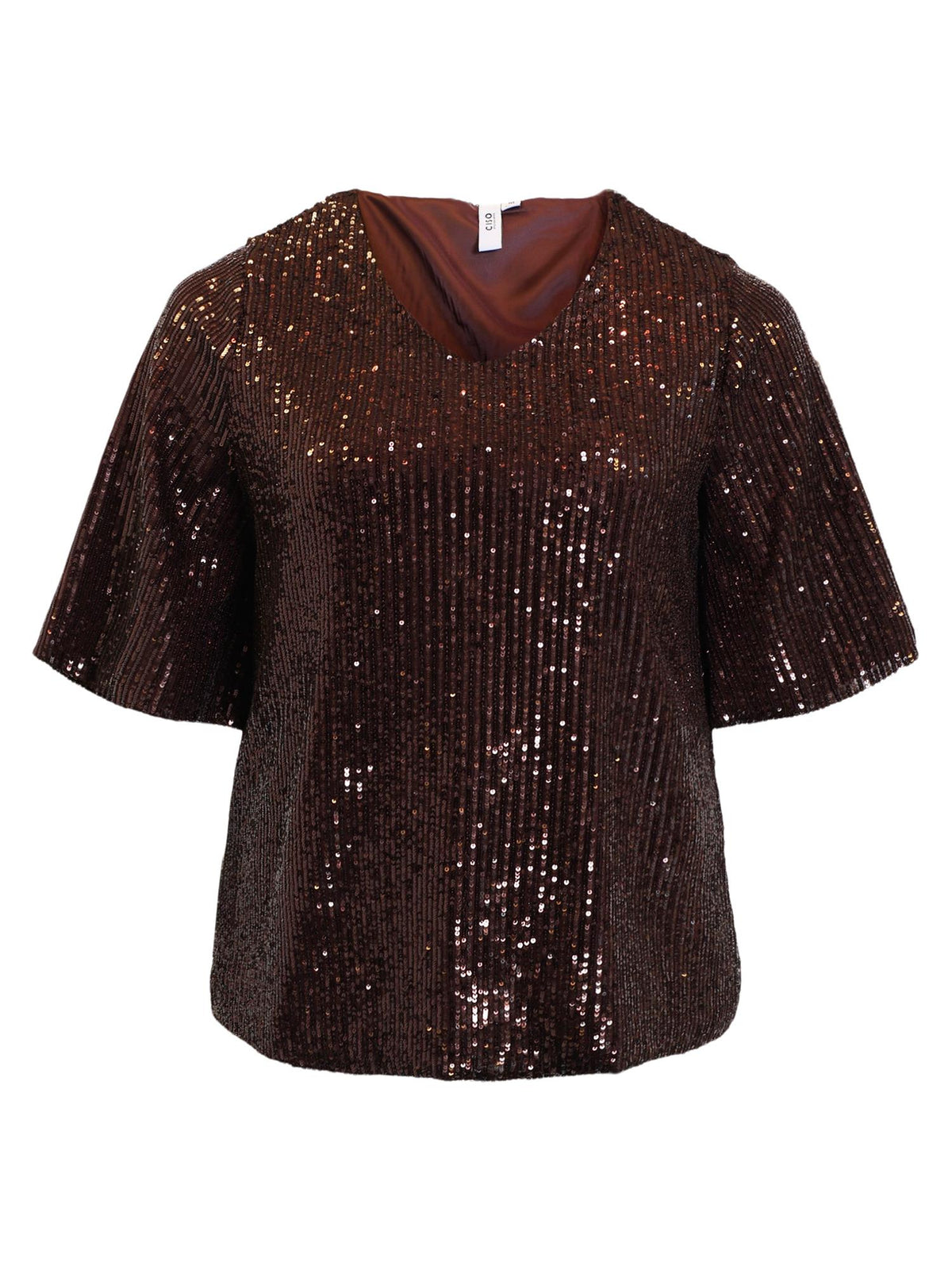 Bluse Sequin Kobber/Brun