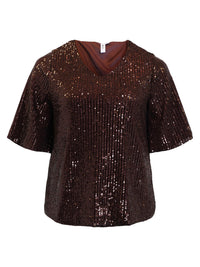Bluse Sequin Kobber/Brun