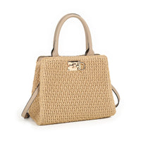India flettet shopper - beige