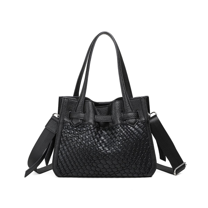 FELIN shopper med flettet front - svart