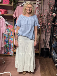Vicky Smock Skirt White