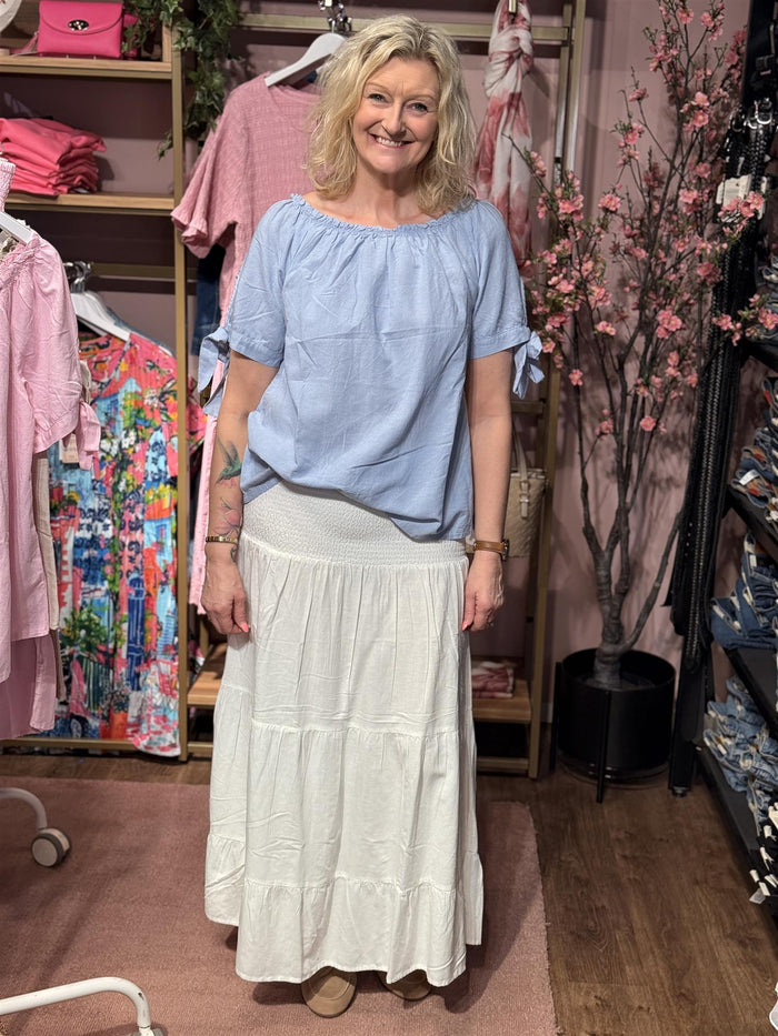 Vicky Smock Skirt White