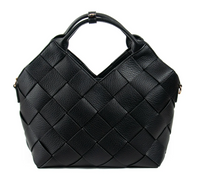 Stor flettet shopper - svart