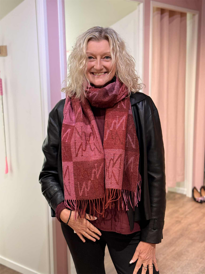 Nohr Sabrina Lammeullskjerf Burgunder