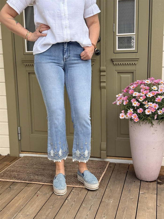 DODO LACE BOOTCUT DENIM JEANS