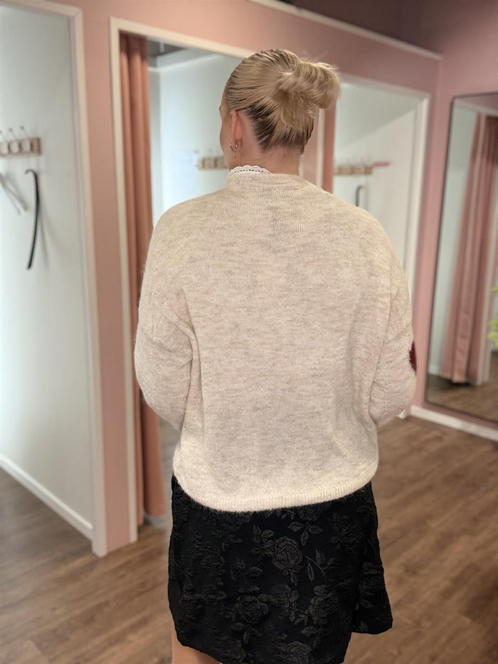 Genser Tiril Beige/ Wine Heart