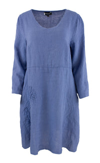 Kjole Flower Lin, Coastal Blue