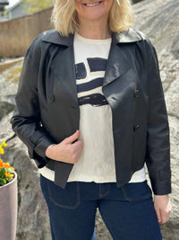 Short Leather Trenchcoat