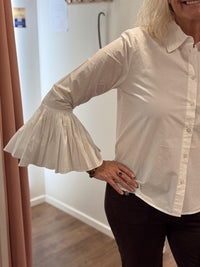 Bluse Plisse Erm - White