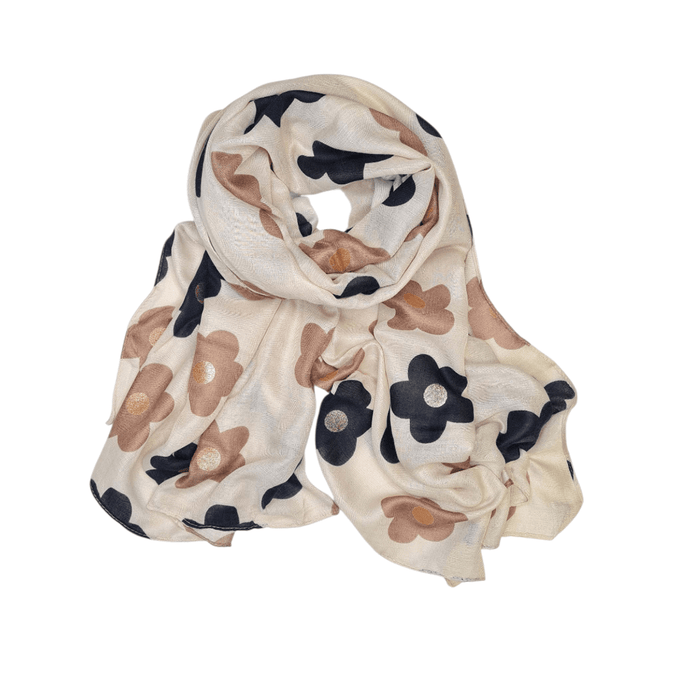 Skjerf Diz, Beige Blomster