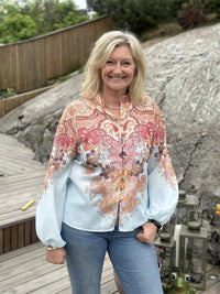 Bluse Paisley Flower Rosa/blå