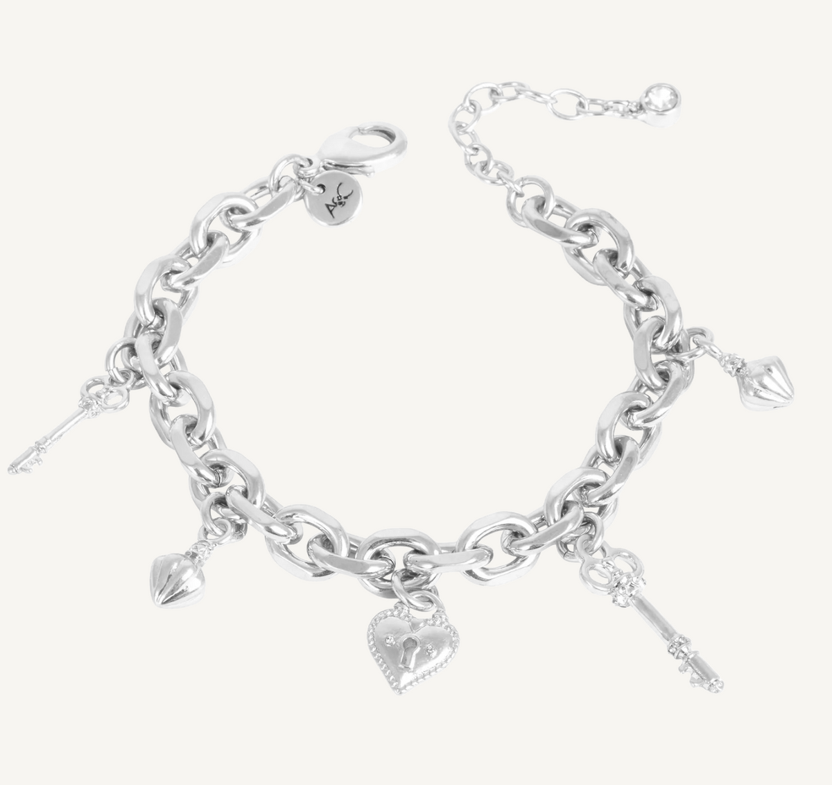 Armbånd med charms, Open My Heart Sølv