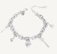 Armbånd med charms, Open My Heart Sølv