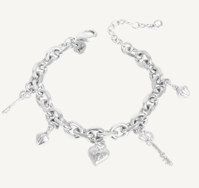 Armbånd med charms, Open My Heart Sølv