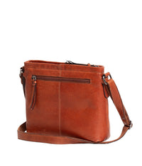 Tiramisu Leather Split Toppzipper, Cognac