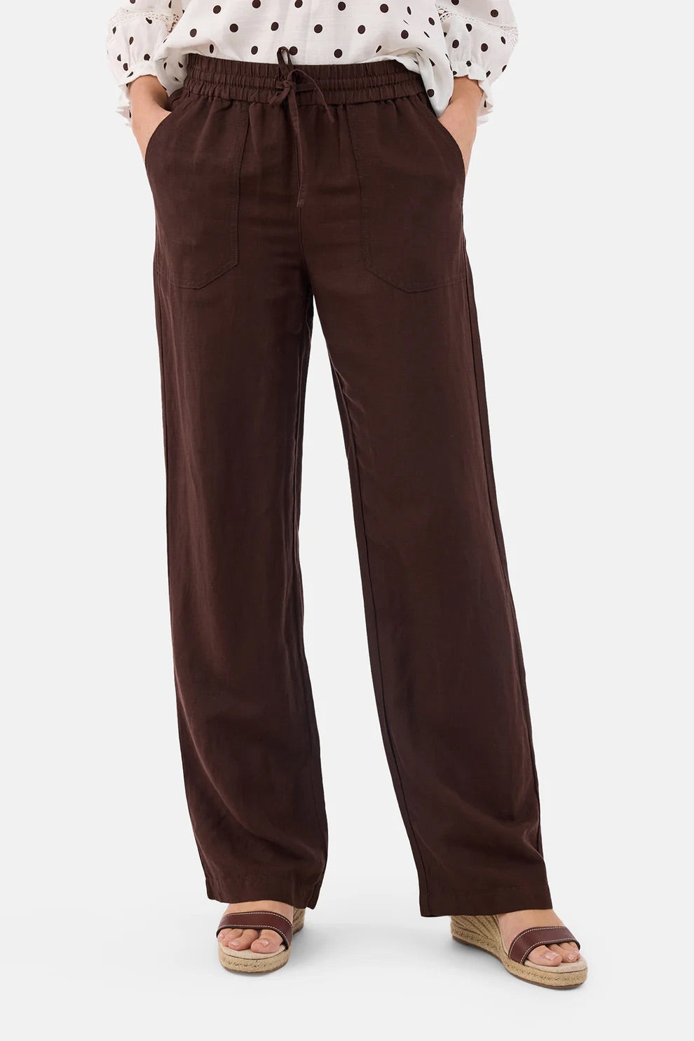 Bukse Lin 82cm Coffee Bean