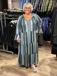 MULTI STRIPE DRESS PETROL