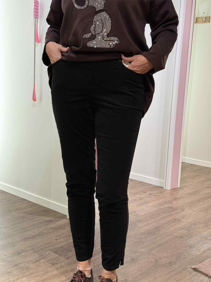 Bukse Sofia Sort Cord Slim