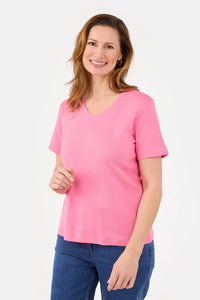 T-skjorte Basic Bomull Pink Carnation