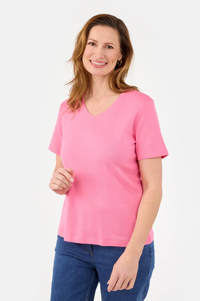 T-skjorte Basic Bomull Pink Carnation