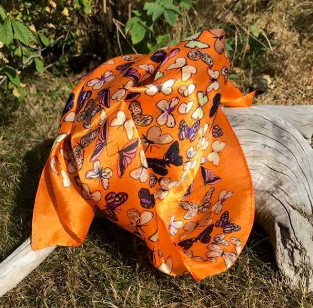 Skjerf Lite Silke, Sommerfugl Oransje