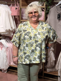 SDasie Blouse Green Offwhite Flower