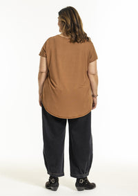 Gitte T-shirt Cognac Print