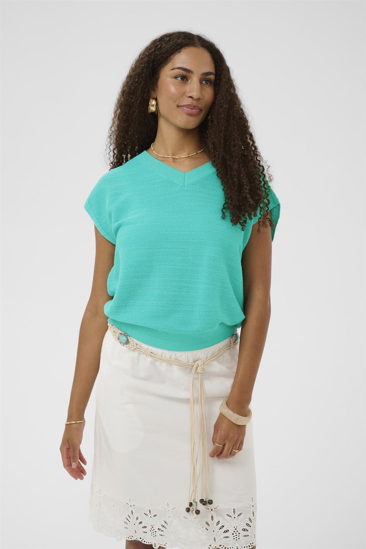 CREvisa Knit Blouse Ceramic