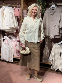 Flora Suede Skirt Nude Brown